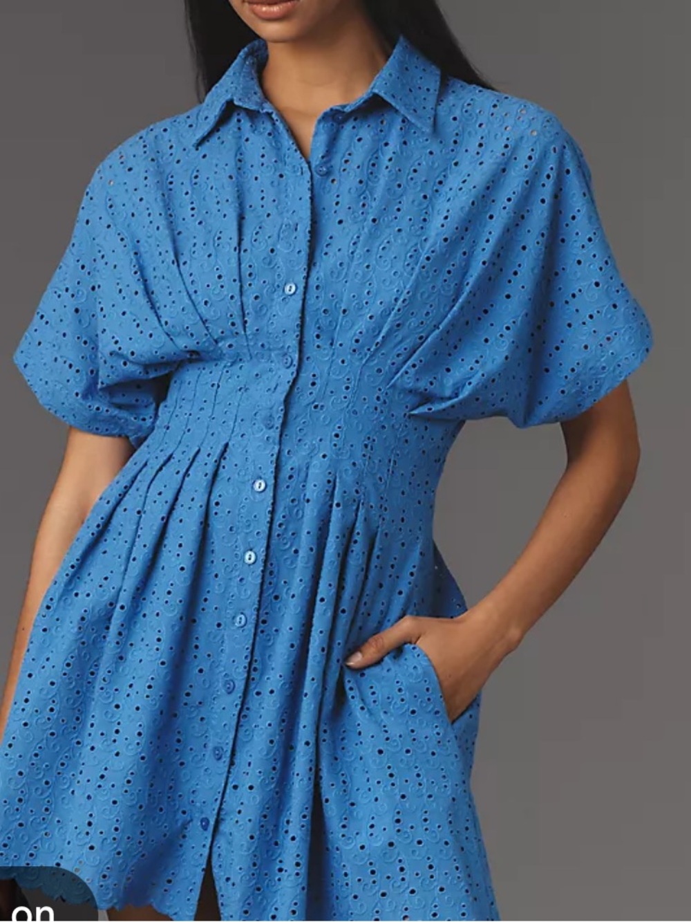 Exquise Tobie Eyelet Mini Shirtdress